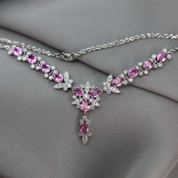 Heavy Light Luxury Super Fairy Butterfly Full Diamond necklace Micro set full diamond luxury Argyll pink diamond necklace - Image 2