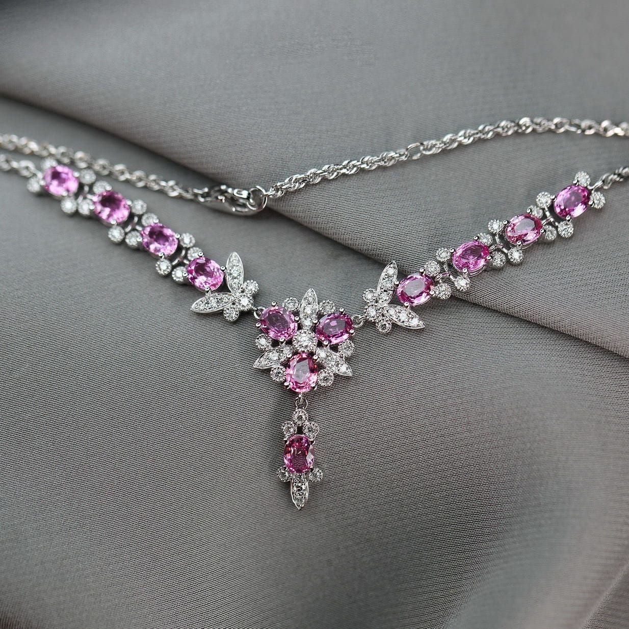 Heavy Light Luxury Super Fairy Butterfly Full Diamond necklace Micro set full diamond luxury Argyll pink diamond necklace - Image 2