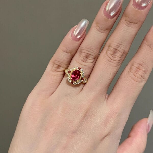 Quality Dove egg Rose ruby ring Premium Red corundum Jedi Knight necklace - Image 2