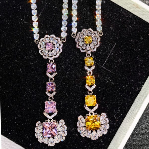 Luxury Luxury bridal party Necklace Earrings Ring Super shiny Zircon earrings Pendant temperament pendants - Image 4