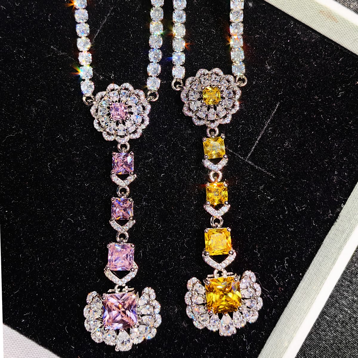 Luxury Luxury bridal party Necklace Earrings Ring Super shiny Zircon earrings Pendant temperament pendants - Image 4