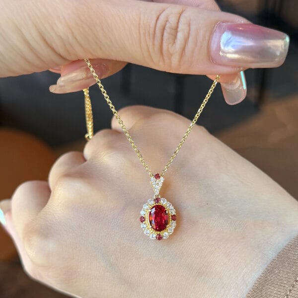 Quality Dove egg Rose ruby ring Premium Red corundum Jedi Knight necklace - Image 4