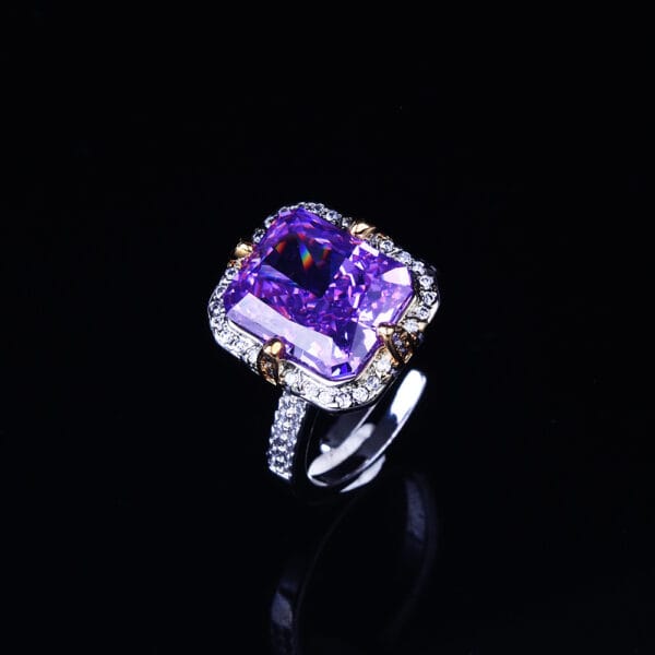 Seiko temperament apple green ice cut pendant necklace simple everything with purple high-carbon diamond ring - Image 13