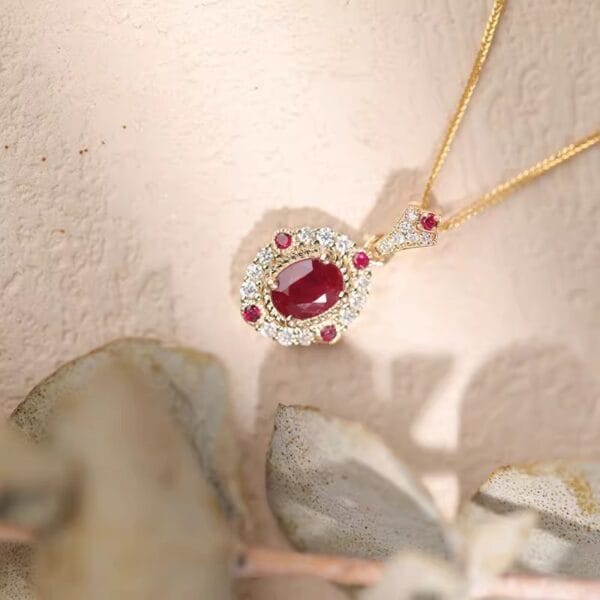 Quality Dove egg Rose ruby ring Premium Red corundum Jedi Knight necklace - Image 8