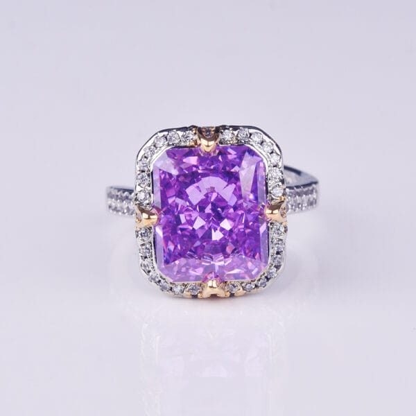 Seiko temperament apple green ice cut pendant necklace simple everything with purple high-carbon diamond ring - Image 14