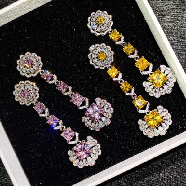 Luxury Luxury bridal party Necklace Earrings Ring Super shiny Zircon earrings Pendant temperament pendants - Image 8