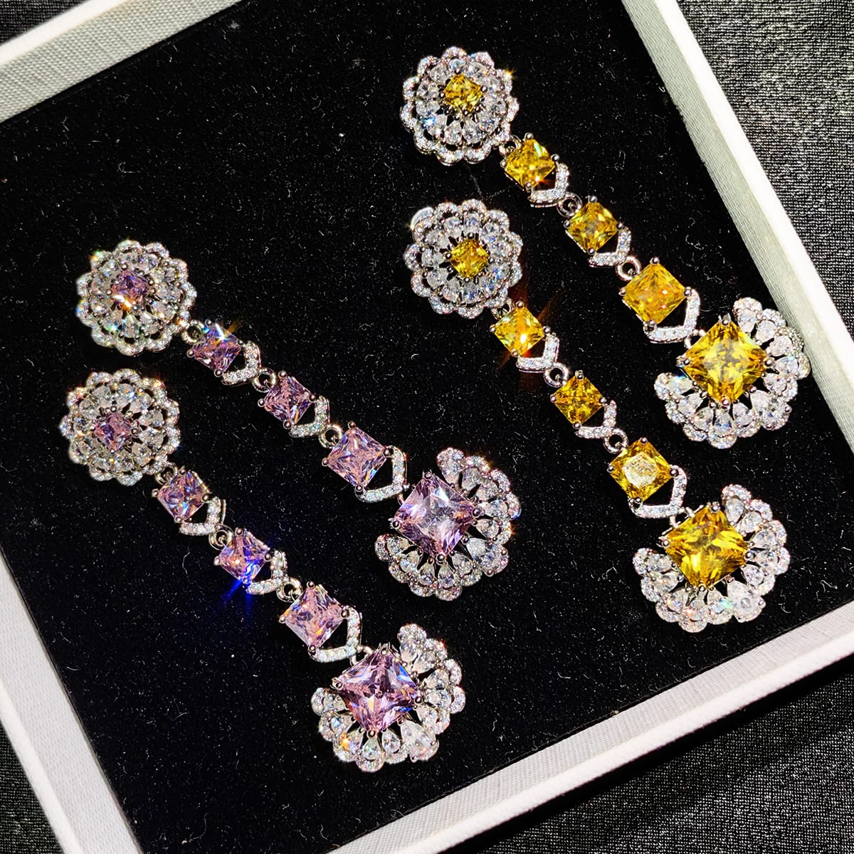 Luxury Luxury bridal party Necklace Earrings Ring Super shiny Zircon earrings Pendant temperament pendants - Image 8