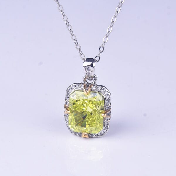 Seiko temperament apple green ice cut pendant necklace simple everything with purple high-carbon diamond ring - Image 17