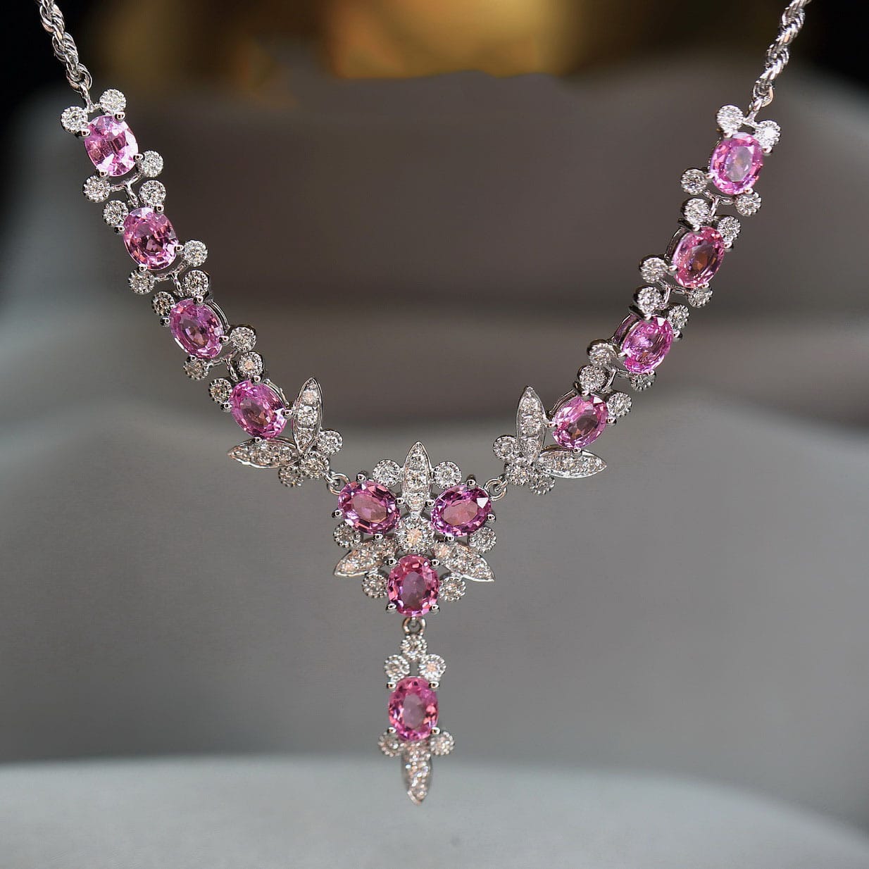 Heavy Light Luxury Super Fairy Butterfly Full Diamond necklace Micro set full diamond luxury Argyll pink diamond necklace - Image 4