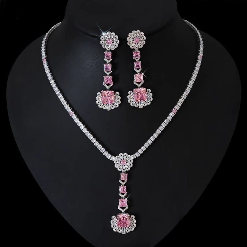 Luxury Luxury bridal party Necklace Earrings Ring Super shiny Zircon earrings Pendant temperament pendants - Image 10