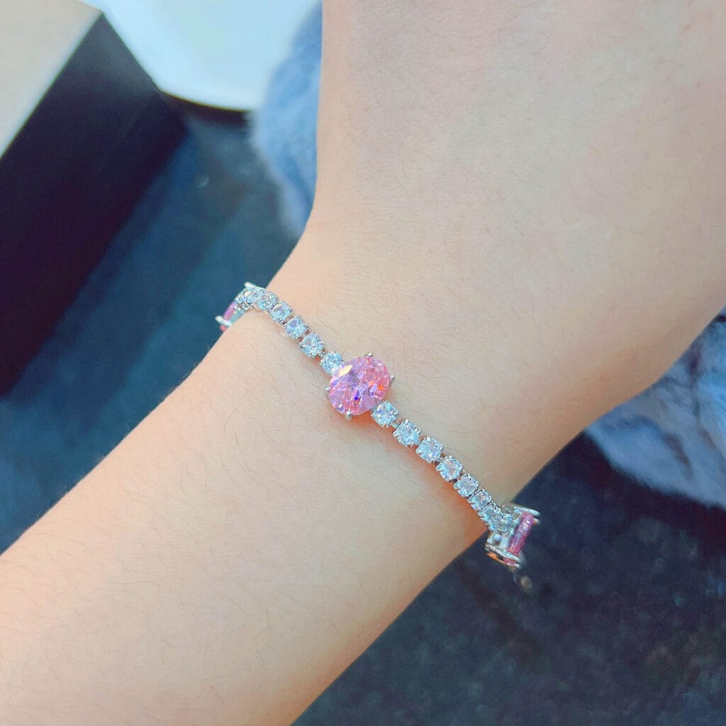 Pink gemstone bracelet