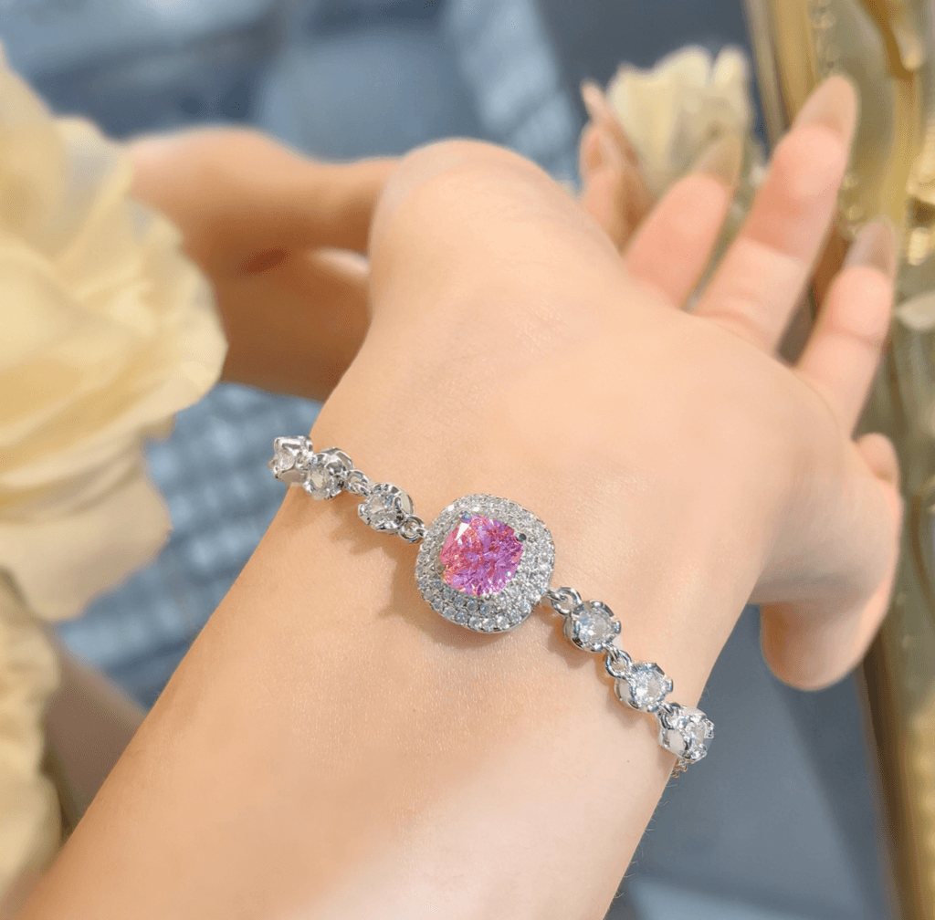 Pink gemstone bracelet