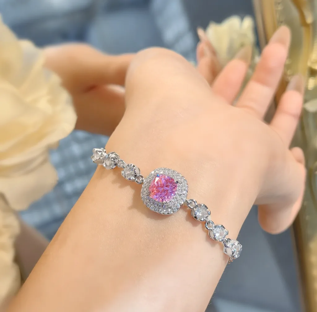 Pink gemstone bracelet