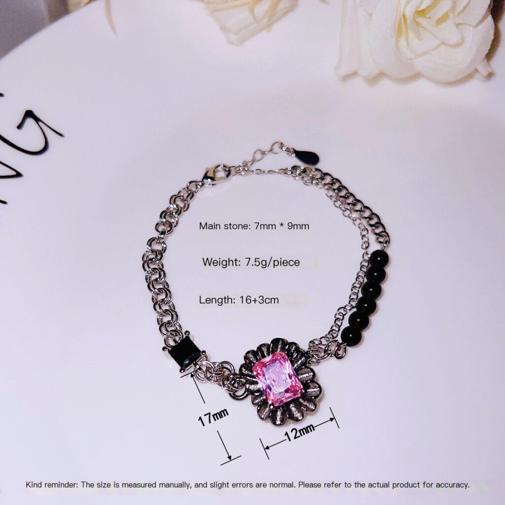 Pink gemstone bracelet