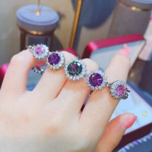 Pink gemstone bracelet