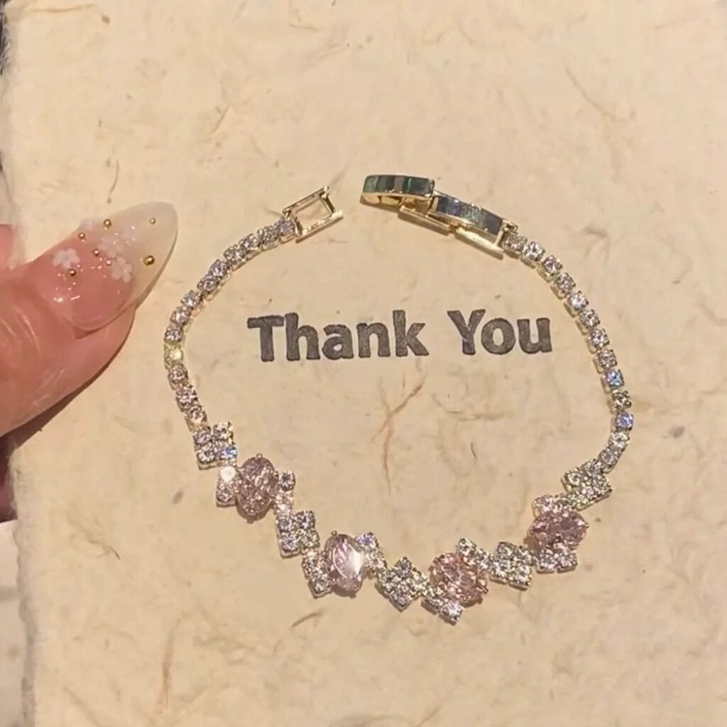 Pink gemstone bracelet