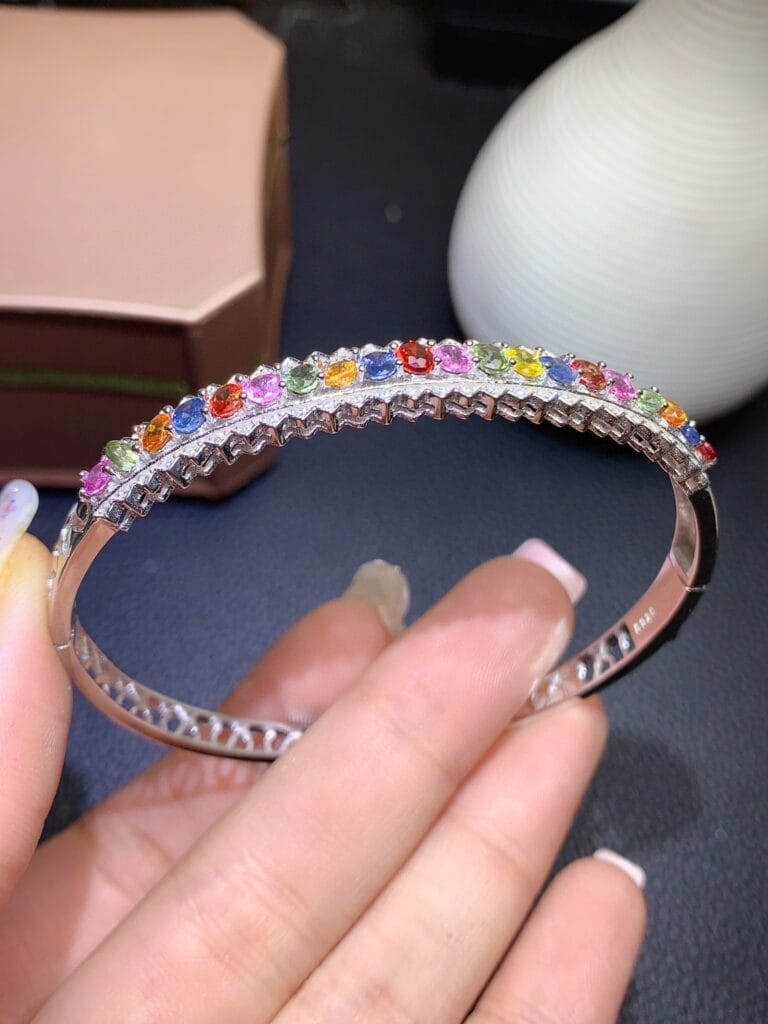 Pink gemstone bracelet