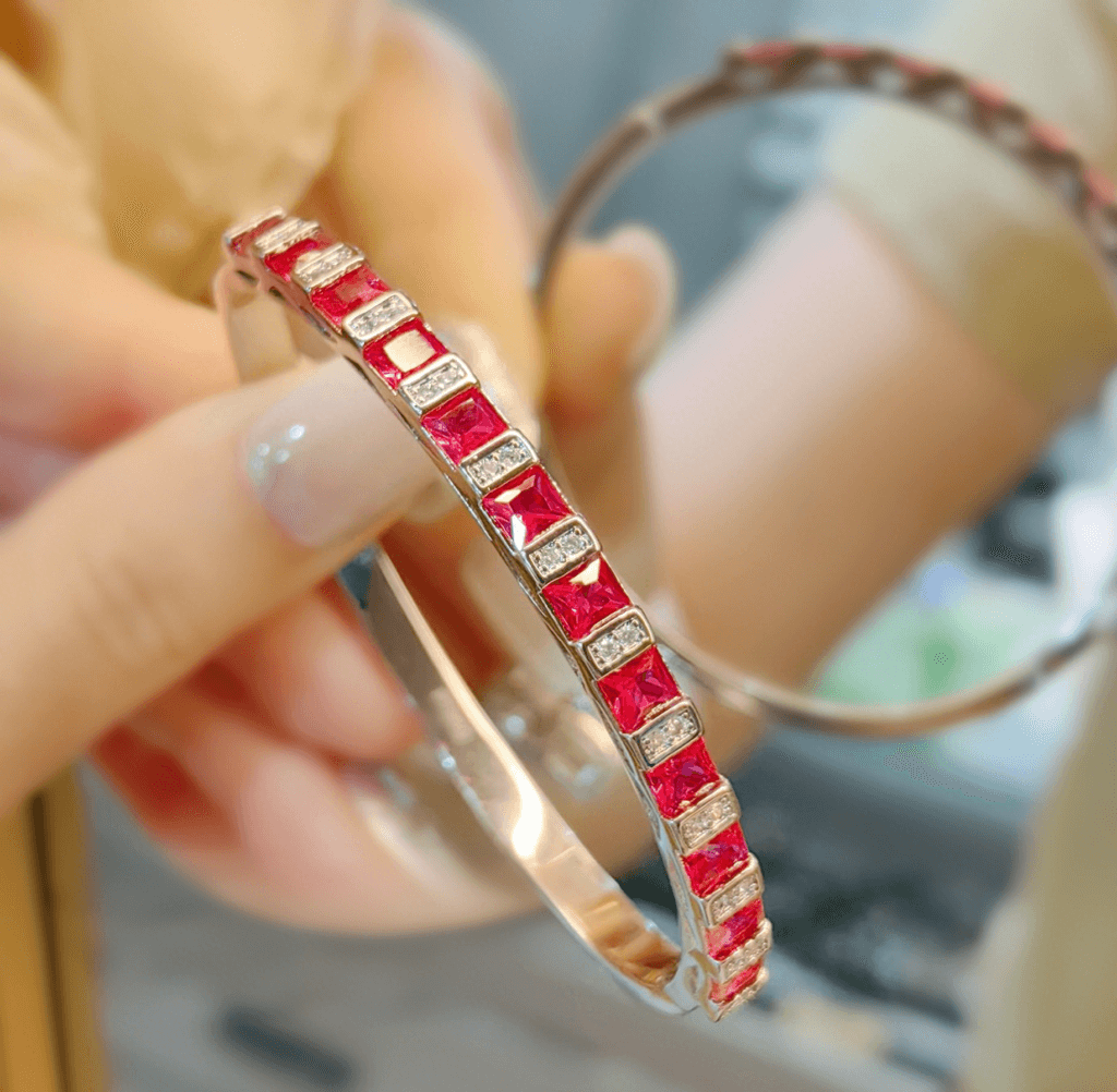 Pink gemstone bracelet