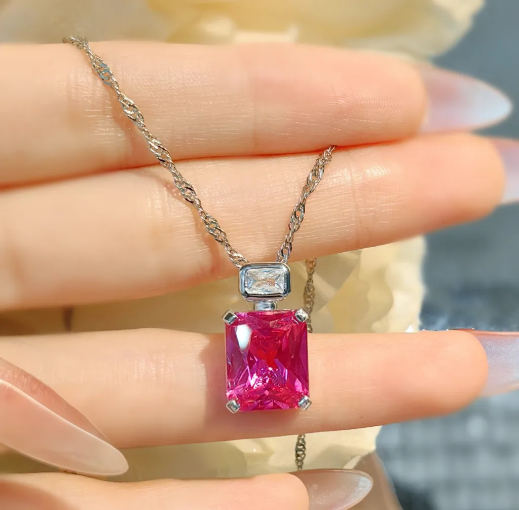 Pink gemstone necklace