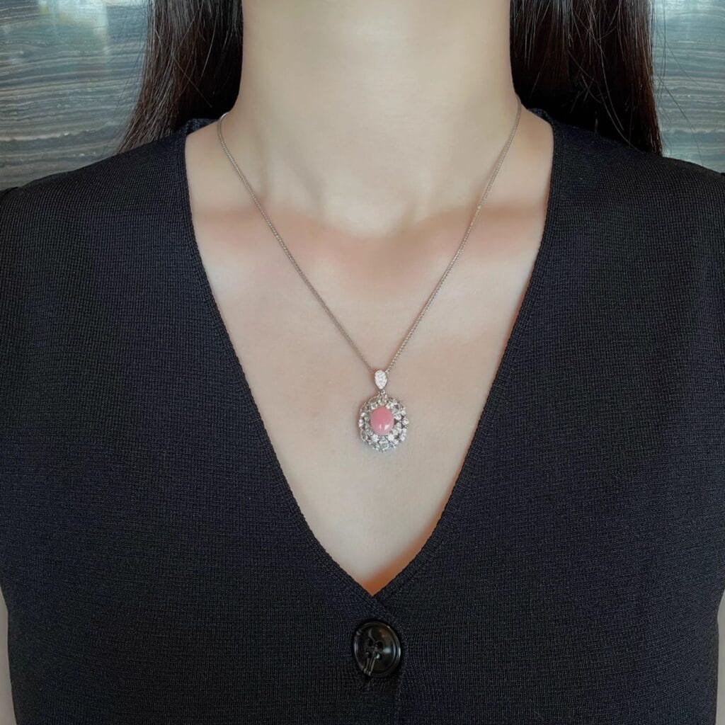 Pink gemstone necklace