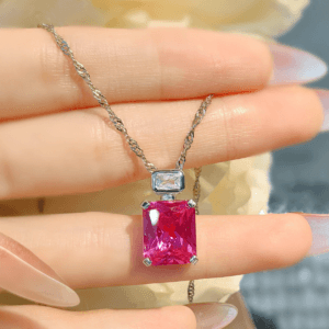 Pink gemstone necklace