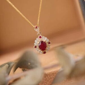 Pink gemstone necklace
