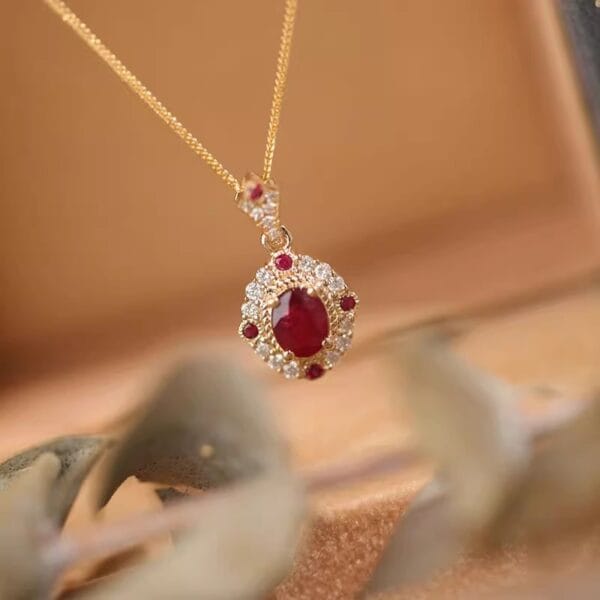 Pink gemstone necklace