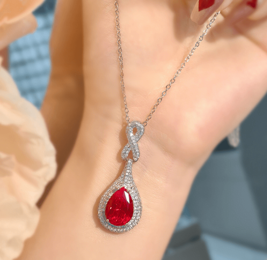 Pink gemstone necklace