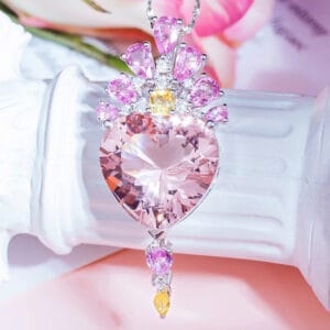 Pink gemstone necklace
