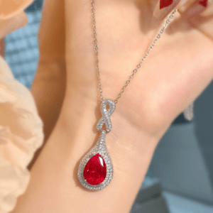 Pink gemstone necklace