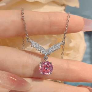 Pink gemstone necklace