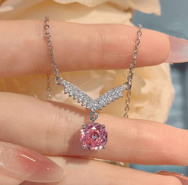 Pink gemstone necklace