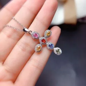 Pink gemstone necklace