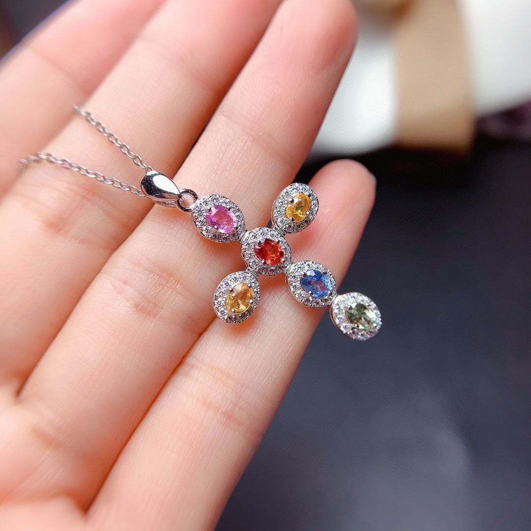 Pink gemstone necklace