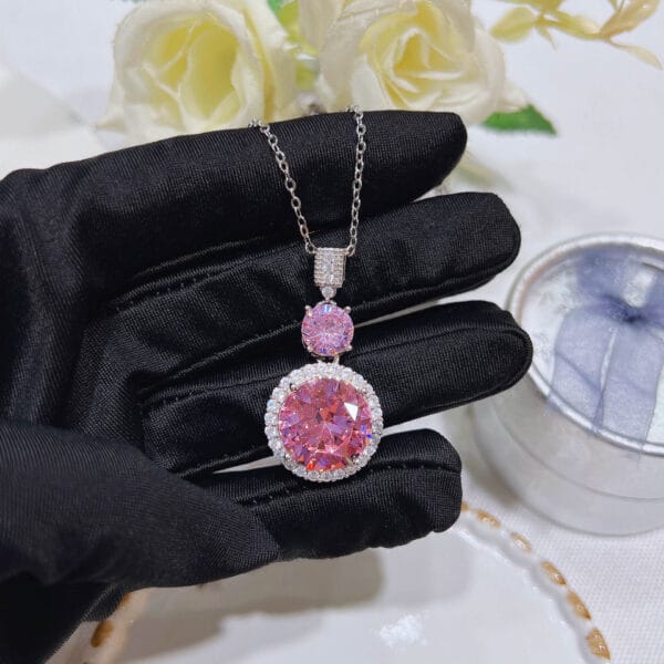 Pink gemstone necklace